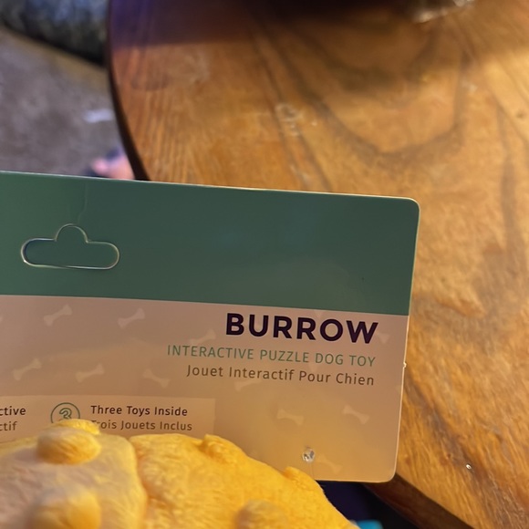 A dog toy with popcorn there is popcorn inside and it keeps them busy - Picture 2 of 2